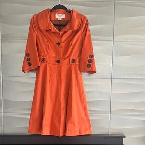 Karen Millen Vibrant Orange Coat Dress. Gorgeous and unique style. New condition